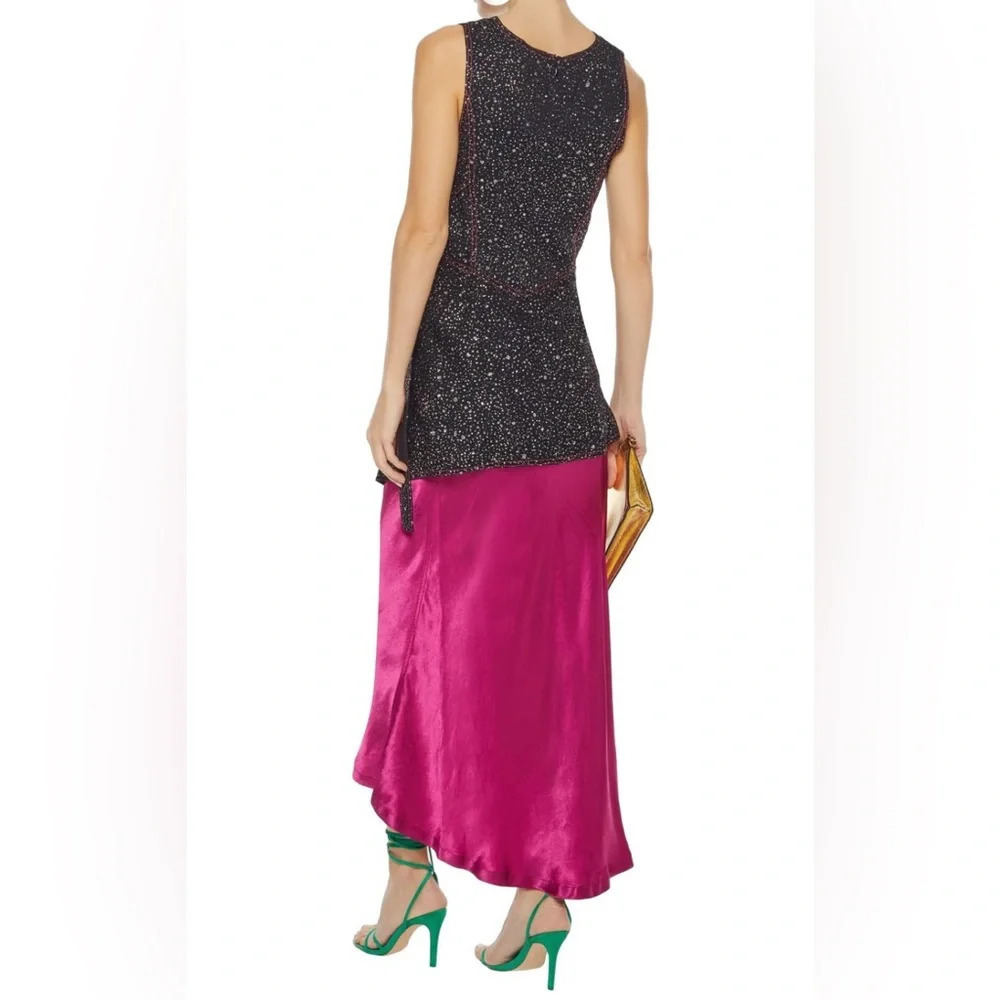 SIES MARJAN Genevieve asymmetric glittered crepe top - Picture 8 of 13